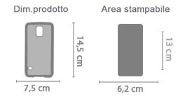 Foto su Cover Silicone Galaxy S5 area di stampa da personalizzare del prodotto