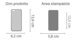 Cover in Silicone iPhone 5-5S con Foto area di stampa da personalizzare del prodotto