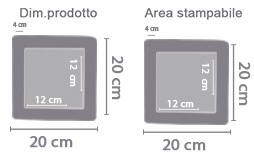 Quadretto in legno personalizzato area di stampa da personalizzare del prodotto