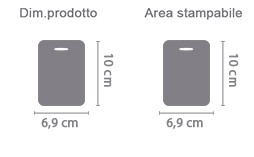 Crea etichetta valigia con foto area di stampa da personalizzare del prodotto