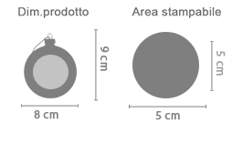 Crea Palla di Natale in Vetro Colorato area di stampa da personalizzare del prodotto