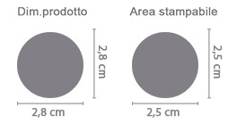 Portachiavi tondo in cristallo area di stampa da personalizzare del prodotto