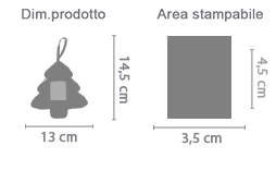 Decorazione in Feltro Alberello area di stampa da personalizzare del prodotto