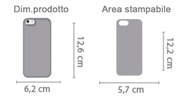 Crea cover iphone 5S personalizzate area di stampa da personalizzare del prodotto