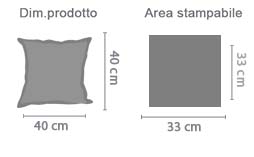 Stampa Cuscino in Juta area di stampa da personalizzare del prodotto