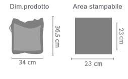 Personalizza Shopper in Juta area di stampa da personalizzare del prodotto