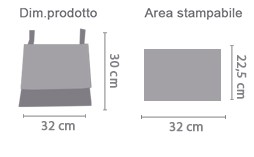 Porta Pigiamino area di stampa da personalizzare del prodotto