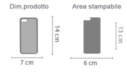 Stampa Cover in Silicone iPhone 7 area di stampa da personalizzare del prodotto
