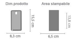 Stampa Cover Galaxy Note 3 in Silicone area di stampa da personalizzare del prodotto