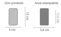 Cover Silicone iPhone 4-4S con Foto area di stampa da personalizzare del prodotto