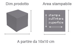Foto Cubo area di stampa da personalizzare del prodotto