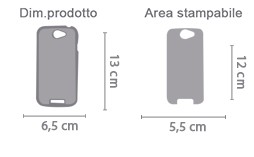 Crea cover HTC One S area di stampa da personalizzare del prodotto