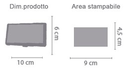 Stampa Portasigarette area di stampa da personalizzare del prodotto