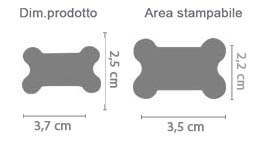 Collana con Ciondolo Osso area di stampa da personalizzare del prodotto