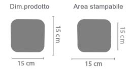 Orologio Quadrato in Legno con Bordi Arrotondati area di stampa da personalizzare del prodotto