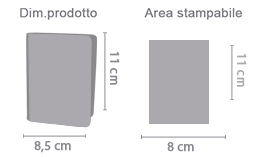 Porta Biglietti da Visita Colorato in Pelle area di stampa da personalizzare del prodotto