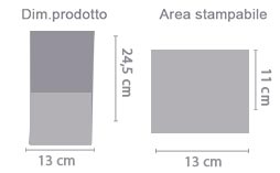 Stampa Portaposate in Stoffa area di stampa da personalizzare del prodotto