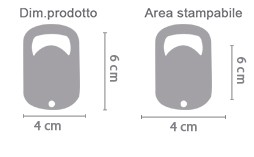 Apribottiglie small personalizzato area di stampa da personalizzare del prodotto