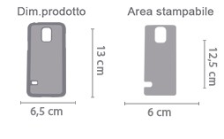 Crea Cover S5 mini area di stampa da personalizzare del prodotto