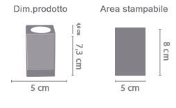 Portapenne in Cristallo Personalizzato area di stampa da personalizzare del prodotto