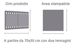 Personalizza Tela Cinema area di stampa da personalizzare del prodotto