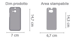 Crea Cover HTC one m8 area di stampa da personalizzare del prodotto