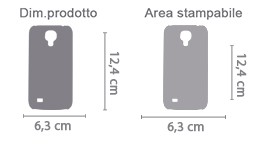 Crea Cover Samsung S4 mini in 3d area di stampa da personalizzare del prodotto