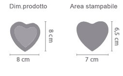 Portagioie a Cuore area di stampa da personalizzare del prodotto