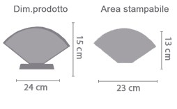 Cristallo Ventaglio con foto area di stampa da personalizzare del prodotto