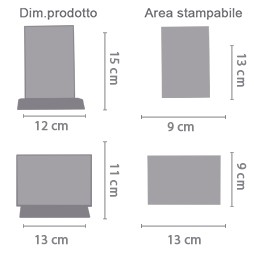 Cristallo rettangolare con foto area di stampa da personalizzare del prodotto