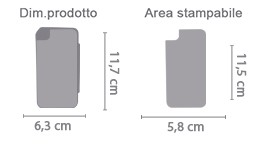 Crea Flip Cover Iphone 4 area di stampa da personalizzare del prodotto