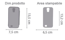 Crea Flip Cover Samsung S4 area di stampa da personalizzare del prodotto