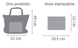 borsa personalizzata multiuso area di stampa da personalizzare del prodotto