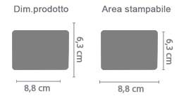 Crea Calamita Rettangolare 8,8x6,3 area di stampa da personalizzare del prodotto