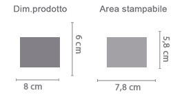 Foto su Cristallo rettangolare piccolo area di stampa da personalizzare del prodotto