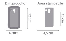 Crea Cover Samsung S3 mini area di stampa da personalizzare del prodotto