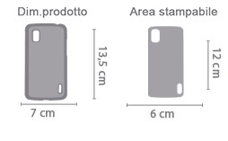 Crea Cover Nexus 4 area di stampa da personalizzare del prodotto