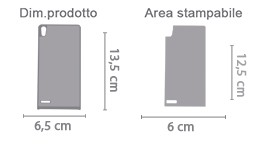 Crea Cover Huawei Ascend P6 area di stampa da personalizzare del prodotto