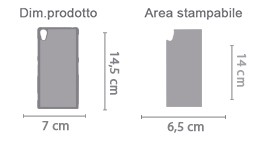 Crea Cover Sony Xperia Z2 area di stampa da personalizzare del prodotto