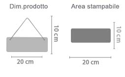 Targa per Porta Rettangolare in Legno area di stampa da personalizzare del prodotto
