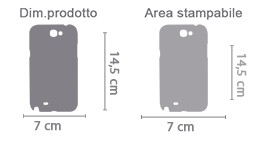 Cover galaxy Note 2 stampa 3D area di stampa da personalizzare del prodotto