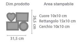 Cornice Foto Sweet Love Rossa area di stampa da personalizzare del prodotto
