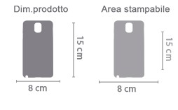 Cover galaxy Note 3 stampa 3D area di stampa da personalizzare del prodotto