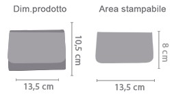 Portafoglio piccolo personalizzato area di stampa da personalizzare del prodotto