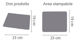 Tappetino Mouse Rettangolare area di stampa da personalizzare del prodotto