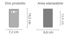 Cover Samsung Galaxy A5 in Silicone 2015 area di stampa da personalizzare del prodotto