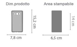 Stampa Cover in Silicone Galaxy A7 2015 area di stampa da personalizzare del prodotto