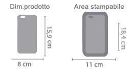 Cover iPhone 6 Plus 3D area di stampa da personalizzare del prodotto