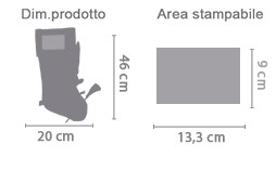 Calza della Befana Personalizzata area di stampa da personalizzare del prodotto