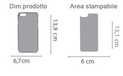 Crea cover iPhone 6 area di stampa da personalizzare del prodotto